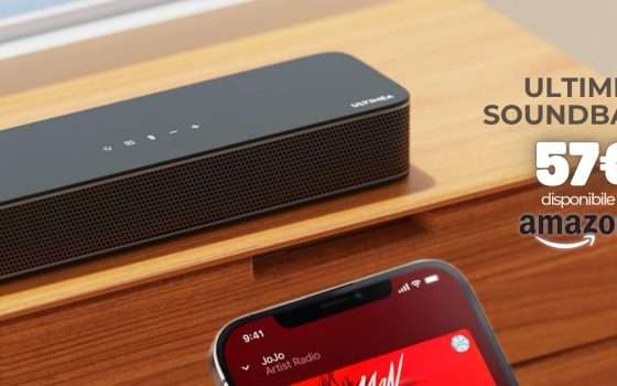 Soundbar 2.1 minuscola ma audio potente: affare da neanche 60€ su Amazon
