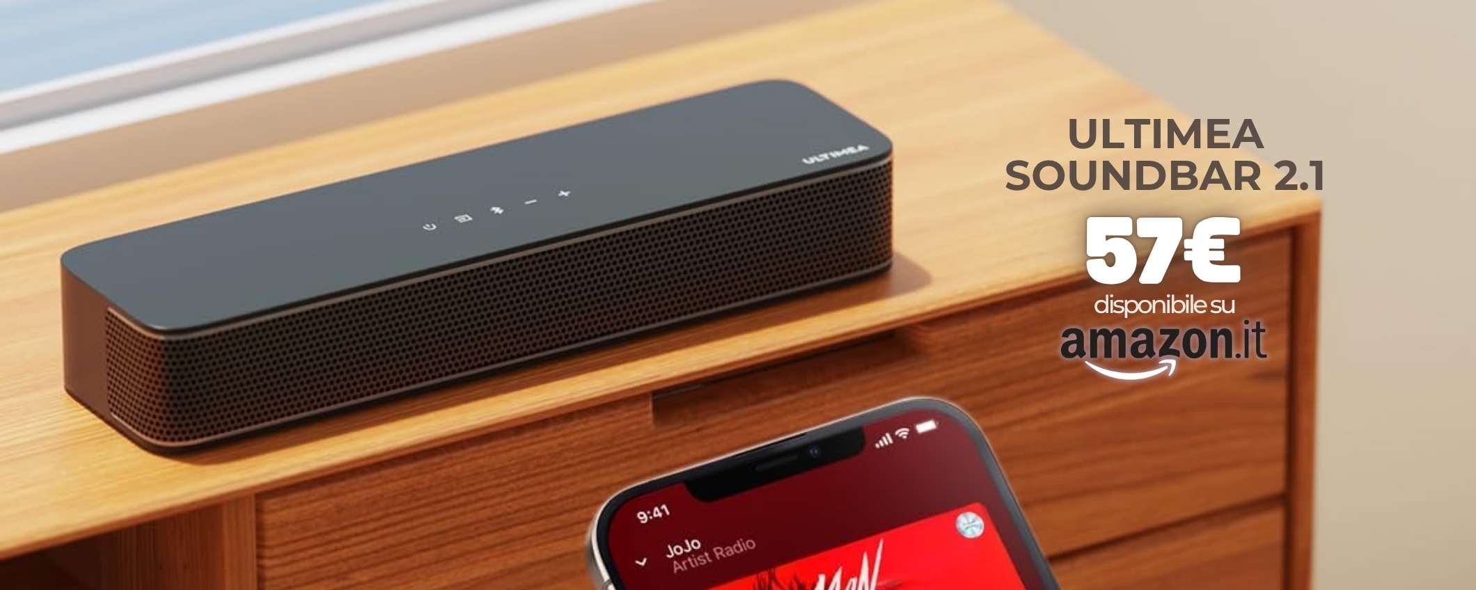 Soundbar 2.1 minuscola ma audio potente: affare da neanche 60€ su Amazon