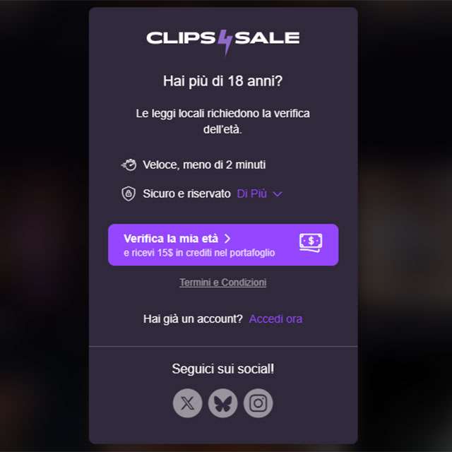 L'age gate di Clip4sale