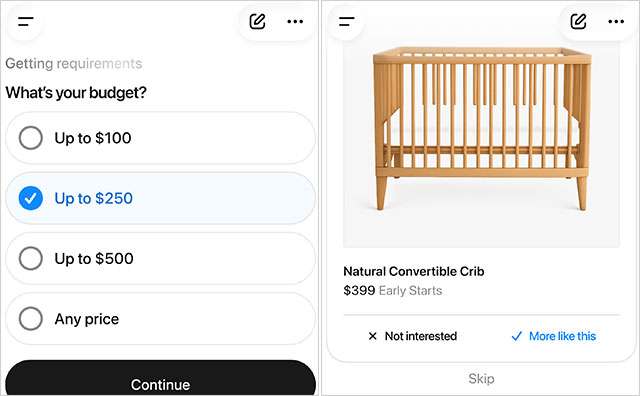 La nuova funzionalità shopping research di ChatGPT