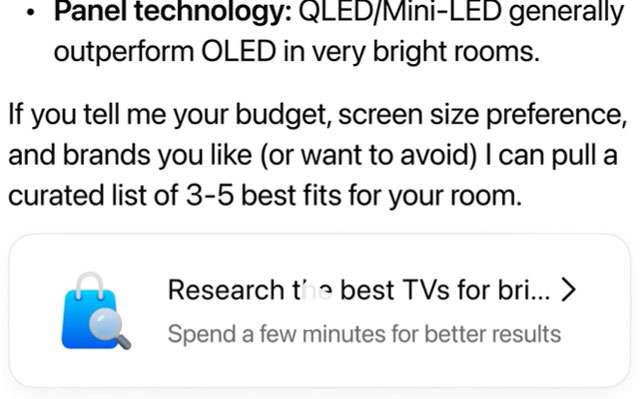 La funzionalità shoppng reaserch di ChatGPT