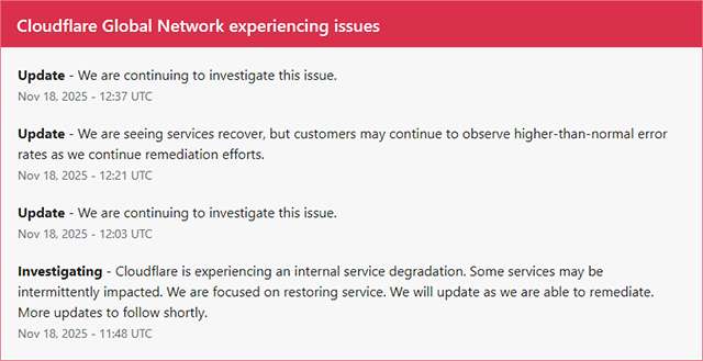 Cloudflare conferma il problema