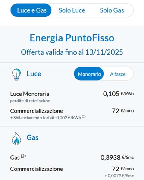 engie energia puntofisso fino al 13 novembre