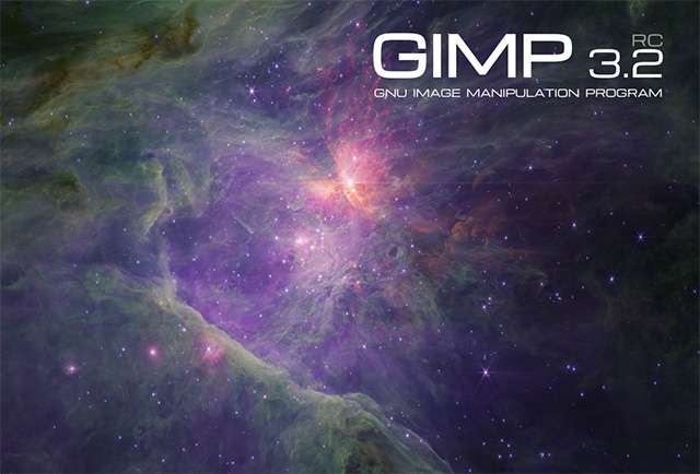 La nuova splash screen di GIMP 3.2