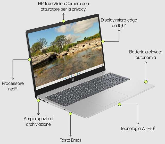 Le caratteristiche del laptop HP 15