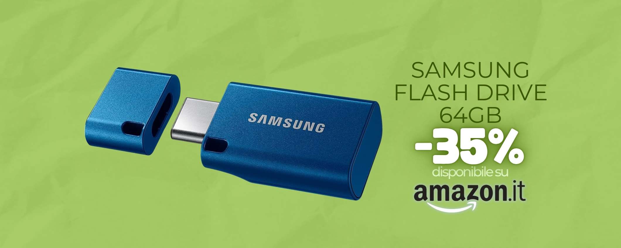 Flash Drive Samsung a 13€ con USB C, 64GB di spazio in più nella tasca