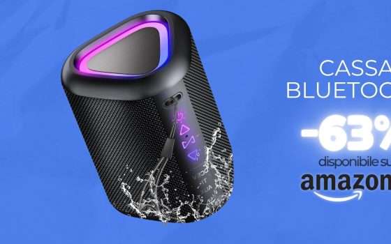 Cassa Bluetooth che suona per 24h, audio potente e grandezza mini a 22€