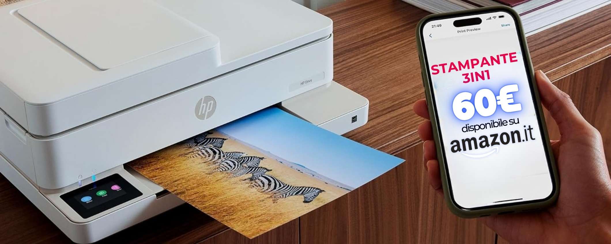 Con HP Envy hai la stampante multifunzione perfetta a soli 60€
