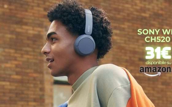 Audio da sogno con le Sony WH-CH520, cuffie On Ear senza fili (31€)