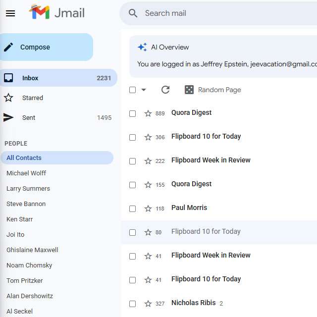 L'interfaccia di Jmail