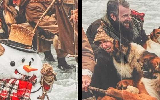 Murale natalizio AI diventa un incubo lovecraftiano a Londra