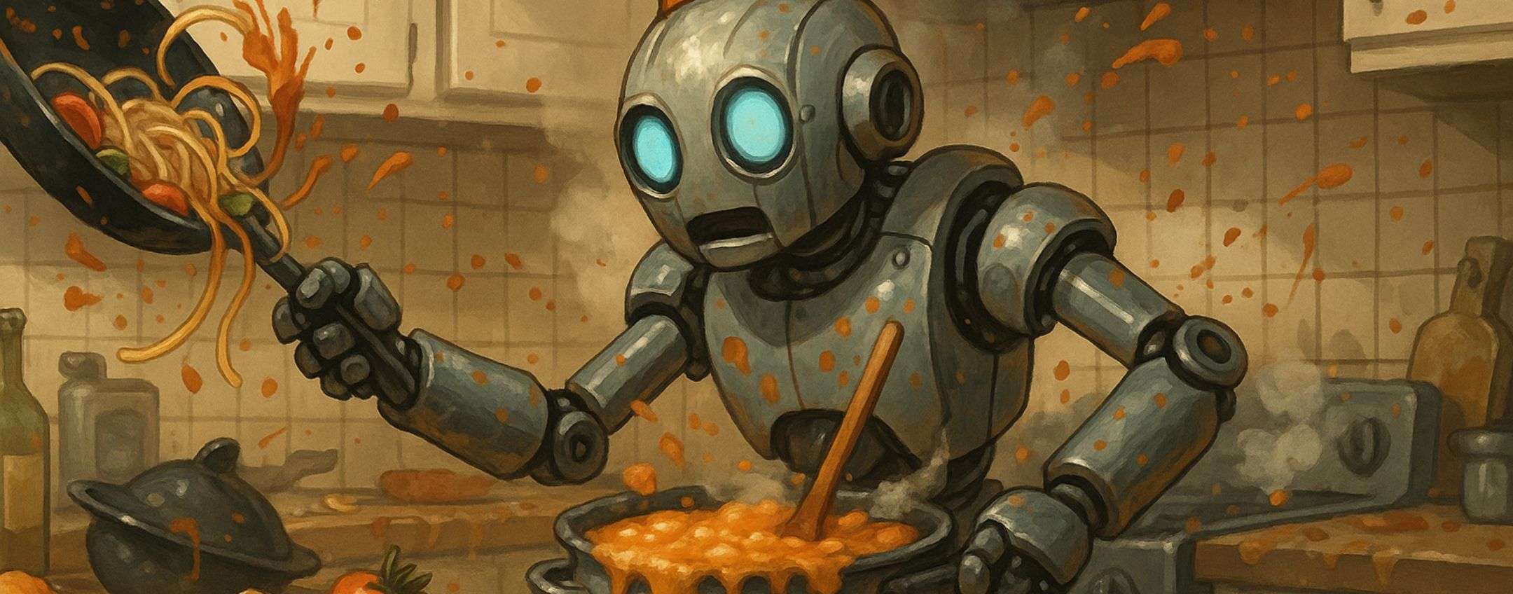 Robot Unitree-G1 fa un disastro in cucina