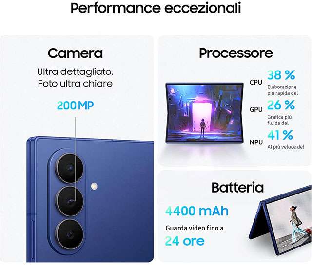 Le caratteristiche dello smartphone pieghevole Samsung Galaxy Z Fold7