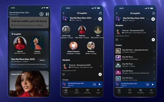 Spotify lancia SongDNA per scoprire la storia di ogni brano