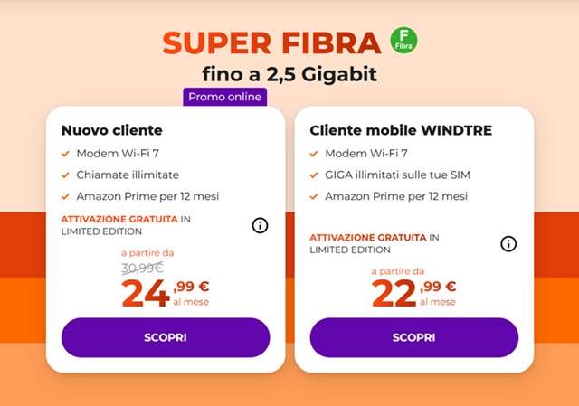 super fibra offerta windtre