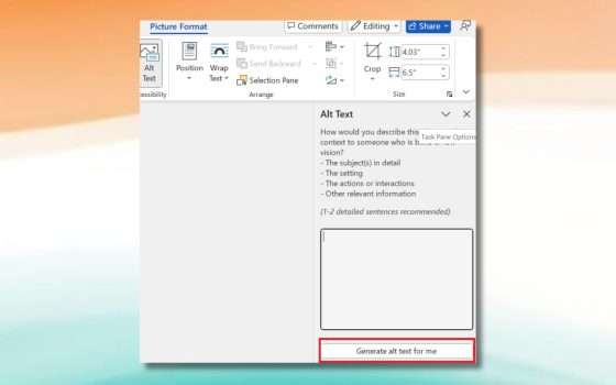 Su Word e PowerPoint arriva il testo alternativo generato dall'AI