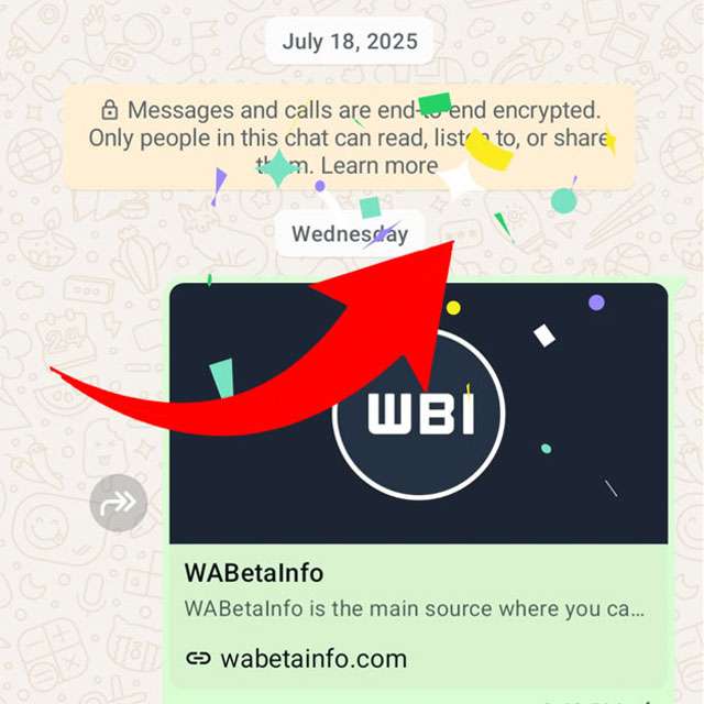 Un'esplosione di coriandoli per le reazioni ai messaggi di WhatsApp, giusto in tempo per le festività di Natale.