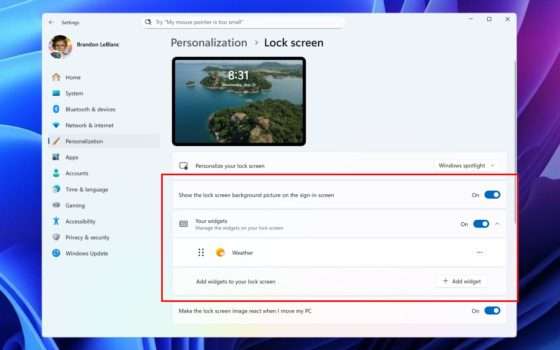 Windows 11, i widget diventano più belli i personalizzabili