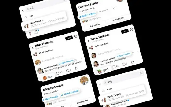 Threads con oltre 200 community, lancia i badge per gli utenti attivi