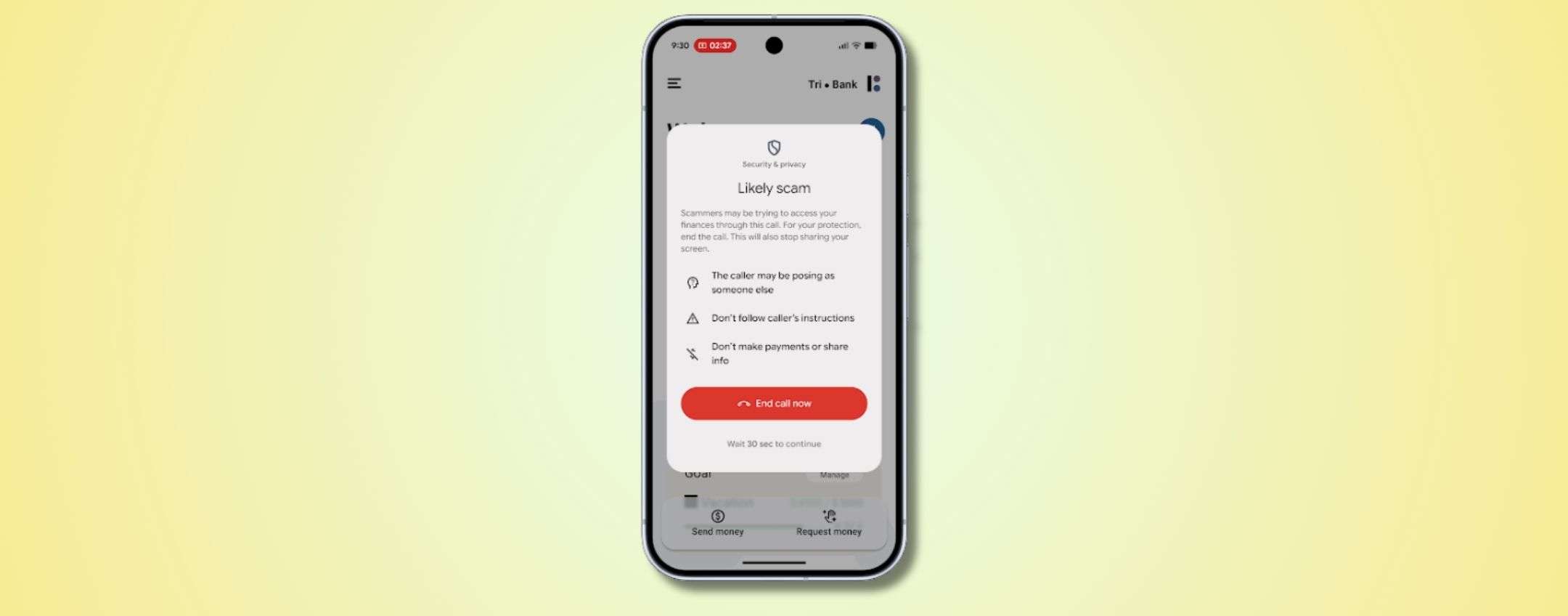 Android blocca truffa dello schermo condiviso