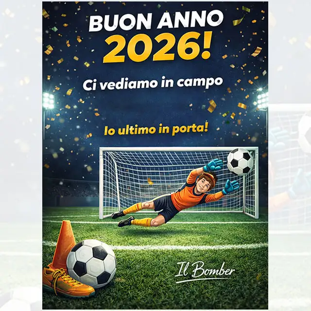 Un biglietto d'auguri per il 2026 creato con l'AI di ChatGPT