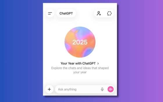 ChatGPT: arriva il riepilogo del 2025, con premi e immagini AI