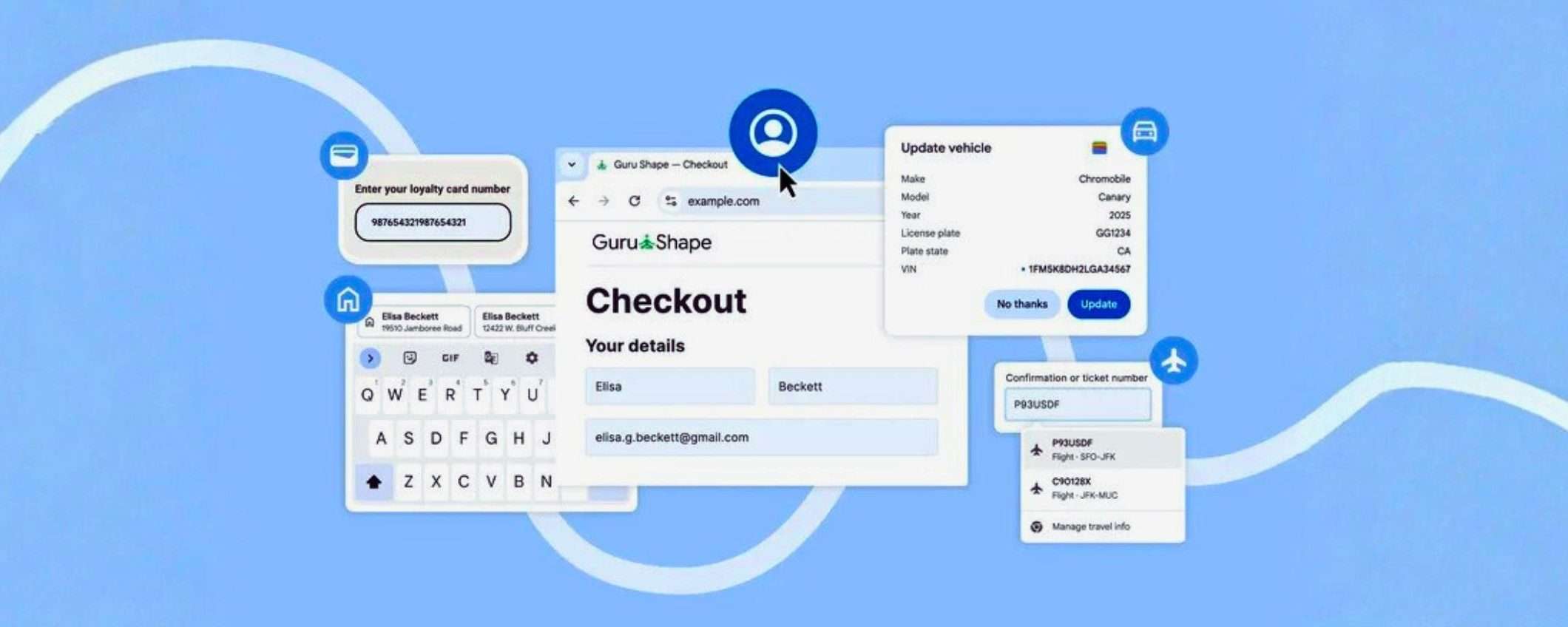 Chrome compila i moduli con i dati da Google Wallet