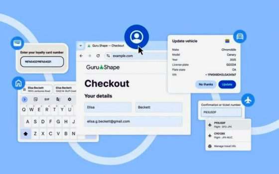 Chrome compila i moduli con i dati da Google Wallet