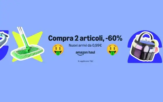 Compra 2 articoli su Amazon Haul e ottieni -60% a partire da 0,99€