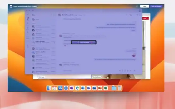 Teams per macOS, arriva la condivisione dello schermo nativa
