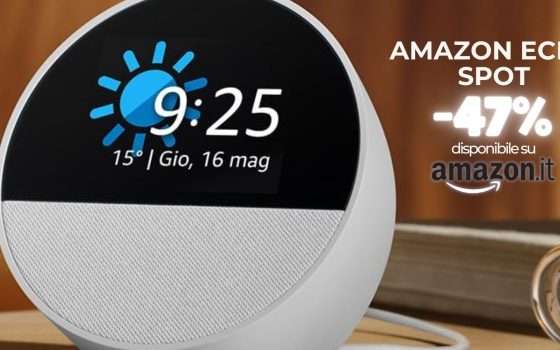 Echo SPOT torna scontato del 47% ed è perfetto come regalo di Natale