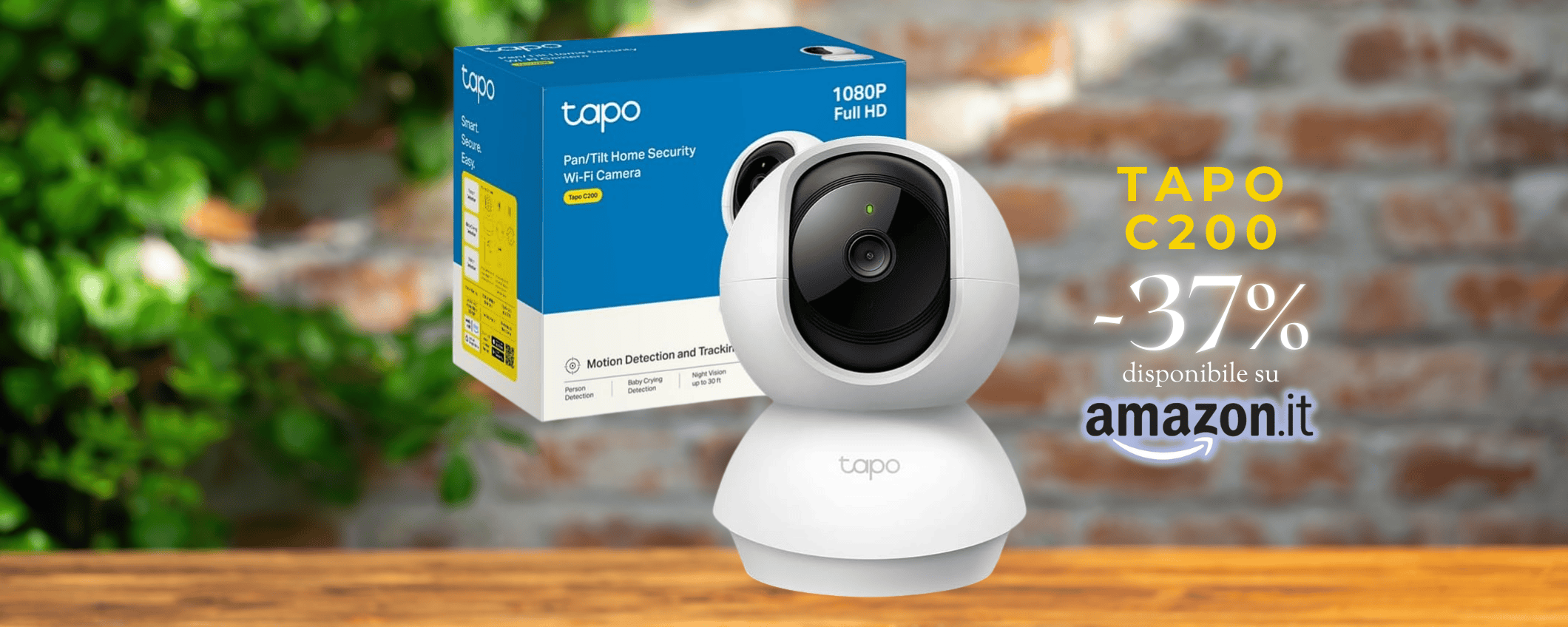 Tapo C200P2 – Telecamera Wi-Fi Interna 1080P Con Visione Notturna E Audio Bidirezionale, 2 Unità Incluse, Per Sorveglianza Casa E Ufficio