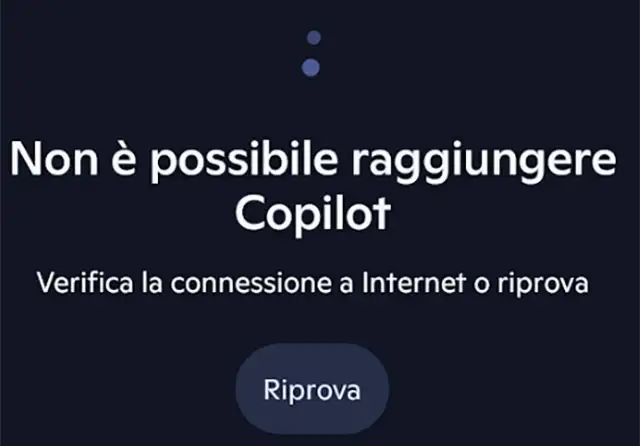 Il messaggi di errore di Copilot