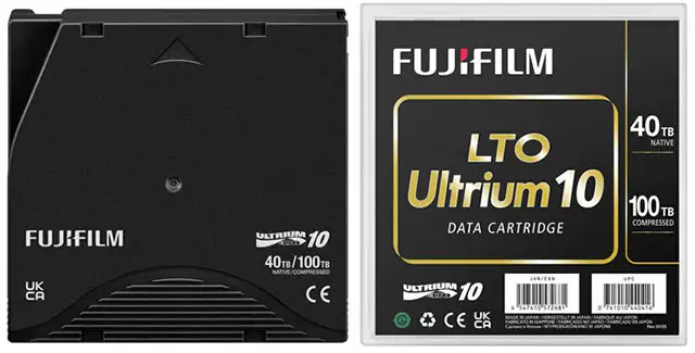 La cartuccia a nastro magnetico Fujifilm LTO Ultrium 10 da 40 TB