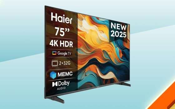 TV 4K Haier da 75 pollici con Google TV: -55% nel Cyber Monday