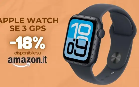 Apple Watch SE 3 GPS scontato su Amazon, al polso è l'accessorio RE