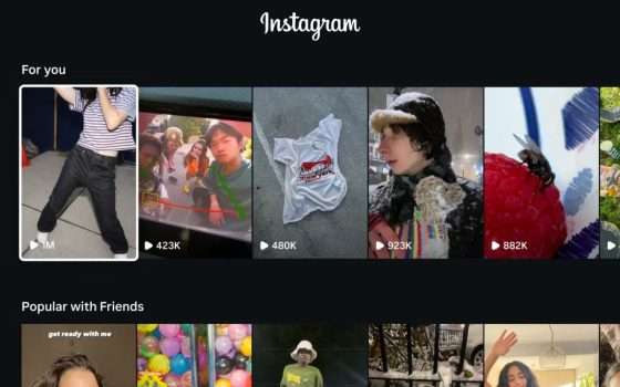 Reel di Instagram sulla TV, canali tematici e funzioni personalizzate