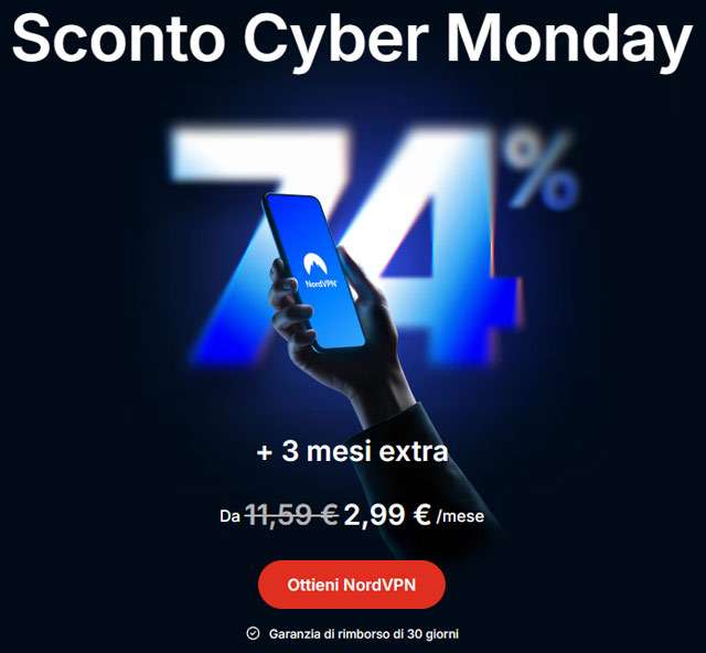 L'offerta di NordVPN per il Cyber Monday prosegue