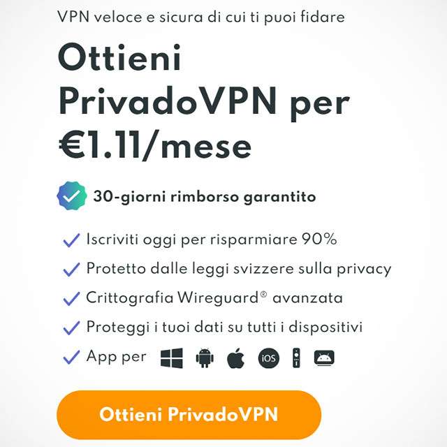 L'offerta di PrivadoVPN