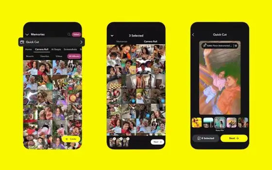 Quick Cut di Snapchat, video automatici con musica sincronizzata