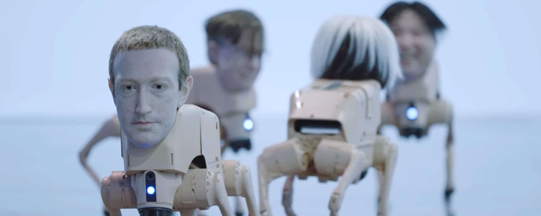 Musk, Zuckerberg e Bezos: cani robot nella nuova opera di Beeple