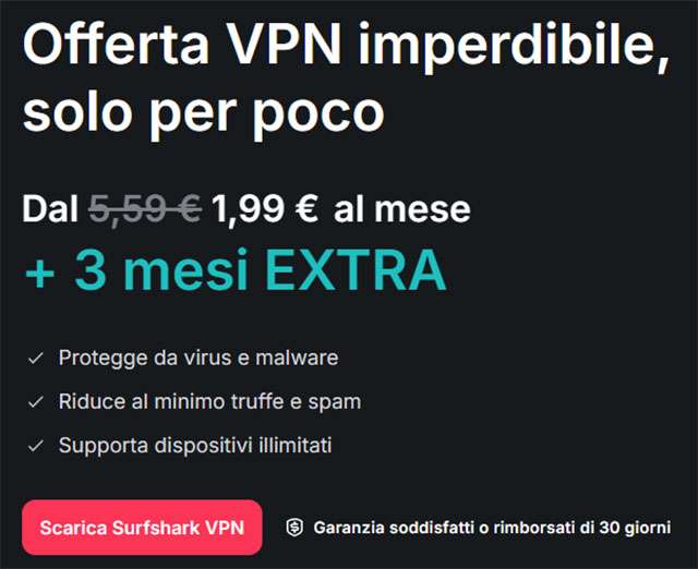 L'offerta invernale di Surfshark