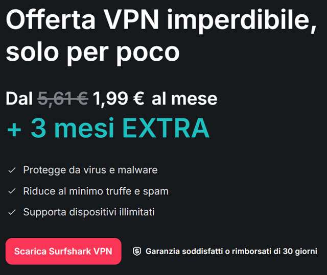 L'offerta invernale per la VPN di Surfshark