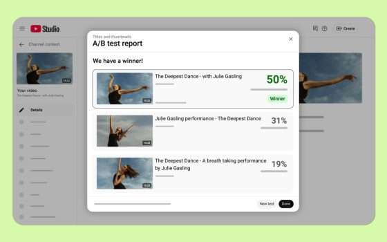 YouTube, test A/B per titoli e miniature dei video, come funziona