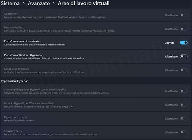 La nuova schermata Aree di lavoro virtuali nelle impostazioni di Windows 11