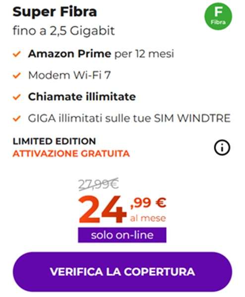 windtre super fibra offerta