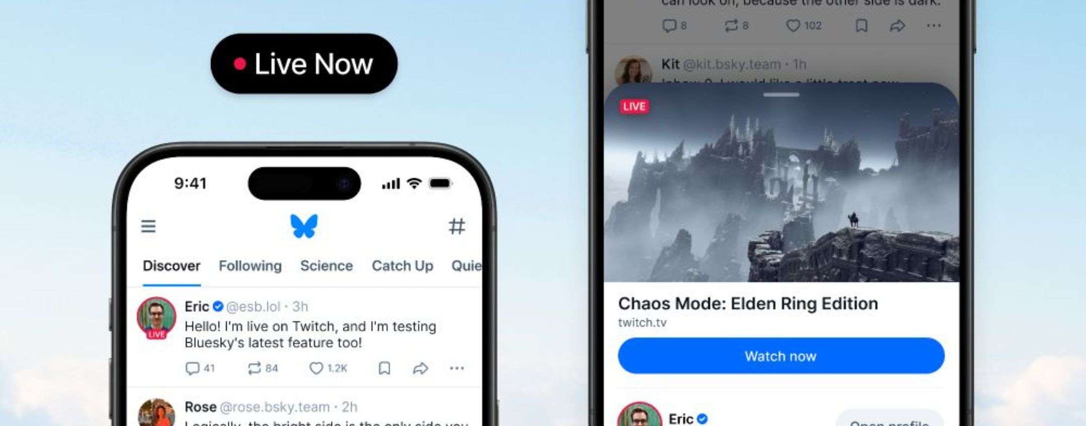 Badge Live Now e Cashtag su Bluesky