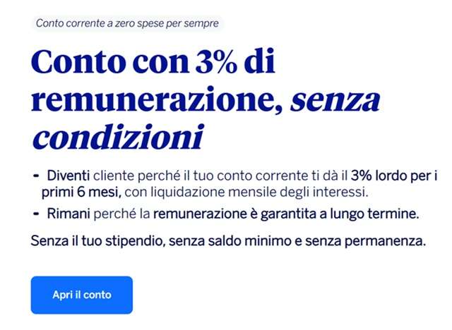 bbva conto remunerazione 3 per cento