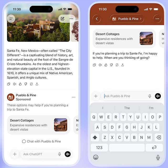 Come sarà visualizzata la pubblicità in ChatGPT