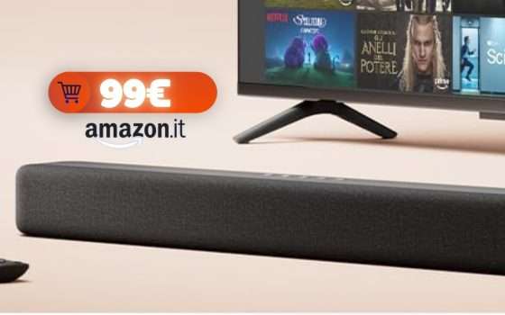 Soundbar firmata Amazon a soli 99€ per audio TOP su TV e non solo